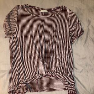 Maroon and white stripped t-shirt